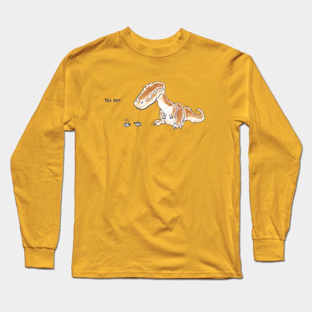 Tea Rex Long Sleeve T-Shirt by JurassicArt